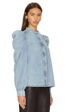 FRAME The Long Sleeve Gillian Top in Denim-Light