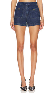 FRAME Trouser Short in Blue - Pantalon court FRAME en bleu - 蓝色 FRAME 短裤 - FRAME Hose kurz in Blau - FRAME 팬츠 쇼트 블루 색상 - Pantaloni corti FRAME in blu