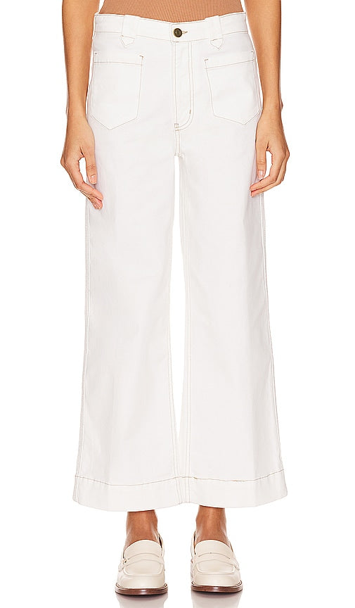 FRAME Utility Relaxed Straight in White - FRAME Utility Relaxed Straight en blanc - 白色框架实用休闲直筒 - FRAME Utility Relaxed Straight in Weiß - FRAME 유틸리티 릴렉스드 스트레이트 화이트 컬러 - STRUTTURA Utility Relaxed Straight in bianco