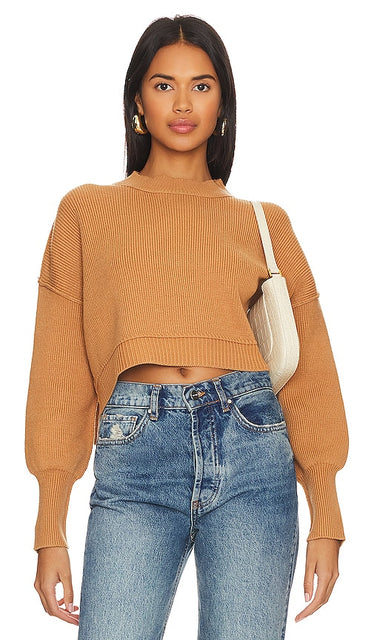 Free People Easy Street Crop Pullover in Orange - Free People - Easy Street - Pull court - Orange - Free People Easy Street 橙色短款套头衫 - Free People Easy Street Crop Pullover in Orange - Free People 이지 스트리트 크롭 풀오버 오렌지 색상 - Maglione Free People Easy Street Crop in arancione