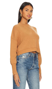 Free People Easy Street Crop Pullover in Orange