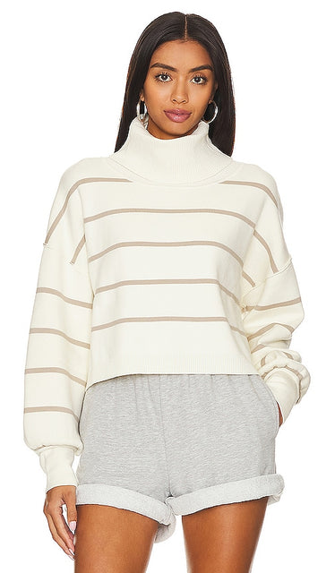 Free People Paulie Sweater In Moonbeam Combo in Ivory - Free People - Paulie - Pull en combinaison Moonbeam - Ivoire - Free People Paulie 象牙色 Moonbeam 组合毛衣 - Free People Paulie Pullover in Moonbeam Combo in Elfenbein - Free People 문빔 콤보 폴리 스웨터 아이보리 색상 - Maglione Free People Paulie in combinazione Moonbeam in avorio