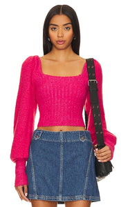 Free People Katie Pullover in Fuchsia - Free People - Katie - Pull fuchsia - Free People Katie 紫红色套头衫 - Free People Katie Pullover in Fuchsia - Free People 케이티 풀오버 - Pullover Free People Katie in fucsia