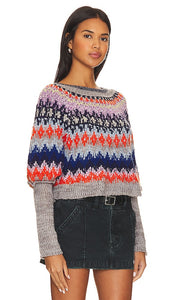 Free People Home For The Holidays Pullover in Grey