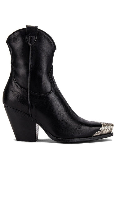 Free People Brayden Western Boot in Black | Black Booties for Women