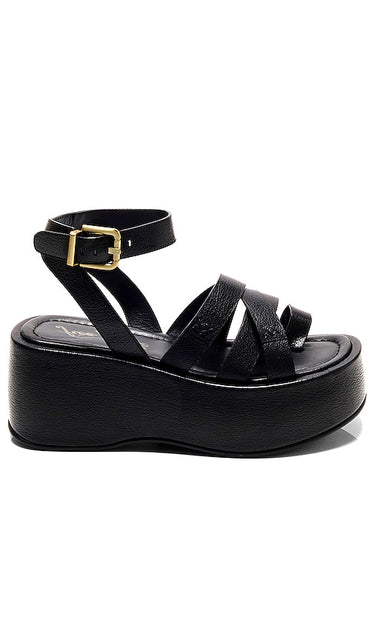 Free People Hazel Flatform Sandal in Black | Black Platform Sandals for Women