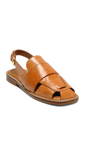 Free People Libby Fisher Flat in Tan