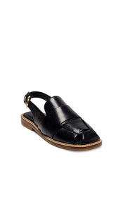 Free People Libby Fisher Flat in Black