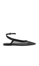 Free People Sheer Glitter Jules Flat in Black | Black Strappy Flats for Women