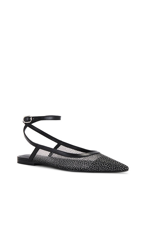 Free People Sheer Glitter Jules Flat in Black
