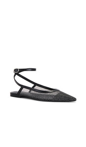 Free People Sheer Glitter Jules Flat in Black