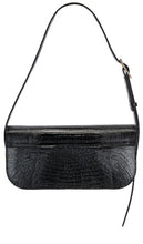 Flattered Lillie Lizard Shoulder Bag in Black