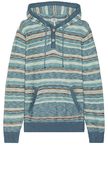 Faherty Cove Sweater Hoodie in Blue - Faherty Cove - Sweat à capuche bleu - Faherty Cove 蓝色毛衣连帽衫 - Faherty Cove Pullover-Hoodie in Blau - Faherty Cove 스웨터 후디 색상 - Felpa con cappuccio Faherty Cove in blu
