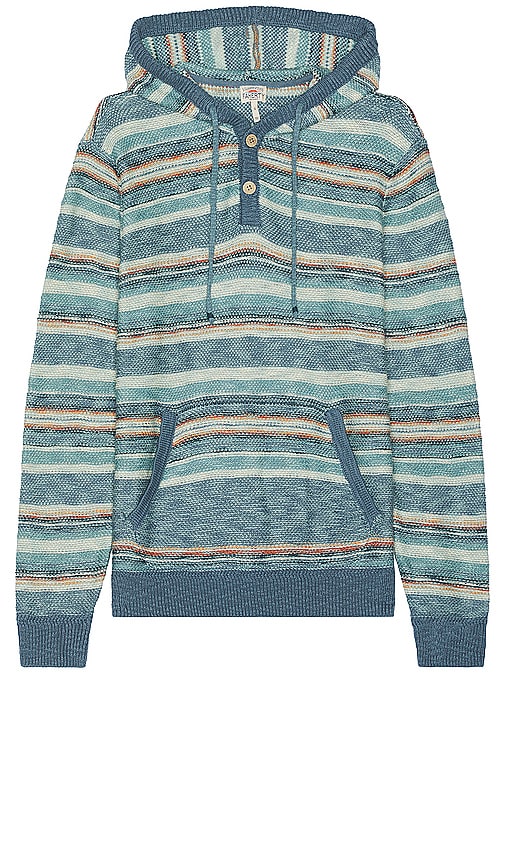 Faherty Cove Sweater Hoodie in Blue - Faherty Cove - Sweat à capuche bleu - Faherty Cove 蓝色毛衣连帽衫 - Faherty Cove Pullover-Hoodie in Blau - Faherty Cove 스웨터 후디 색상 - Felpa con cappuccio Faherty Cove in blu