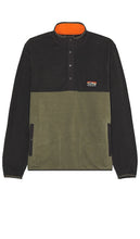Faherty Low Pile Fleece Popover in Black - Faherty - Popover en polaire à poils ras - Noir - Faherty 黑色低毛绒套头衫 - Faherty Low Pile Fleece Popover in Schwarz - Faherty 로우 파일 플리스 팝오버 블랙 색상 - Popover in pile a pelo corto Faherty in nero