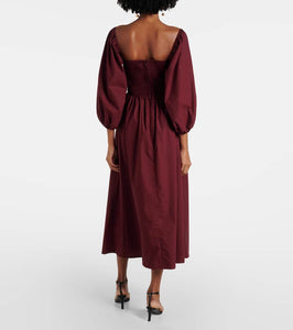 Faithfull Alma gathered cotton maxi dress