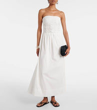 Faithfull Dominquez strapless cotton midi dress