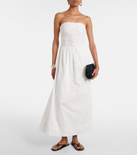 Faithfull Dominquez strapless cotton midi dress