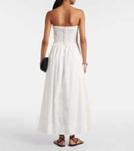 Faithfull Dominquez strapless cotton midi dress