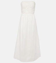 Faithfull Dominquez strapless cotton midi dress