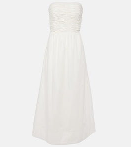 Faithfull Dominquez strapless cotton midi dress