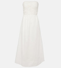 Faithfull Dominquez strapless cotton midi dress. Faithfull Dominquez 无肩带棉质中长连衣裙