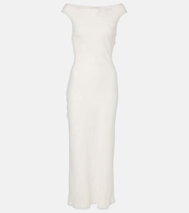 Faithfull Ilride off-shoulder linen maxi dress