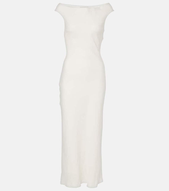 Faithfull Ilride off-shoulder linen maxi dress