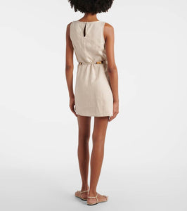 Faithfull Lui belted linen minidress