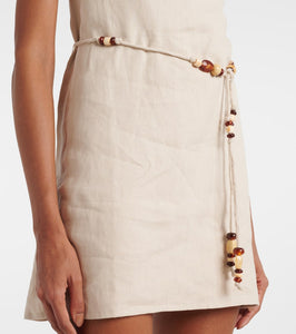 Faithfull Lui belted linen minidress
