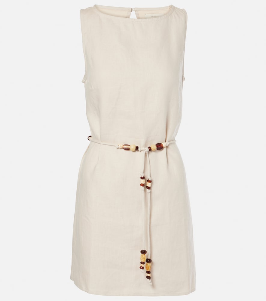 Faithfull Lui belted linen minidress. Faithfull Lui 系带亚麻迷你连衣裙