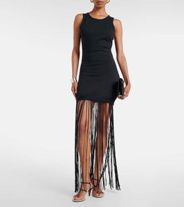 Faithfull Maceio fringed cotton jersey minidress