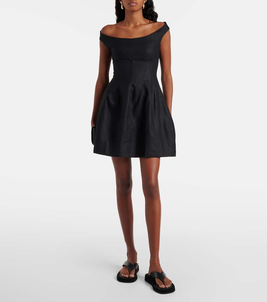Faithfull Olmeto off-shoulder linen minidress