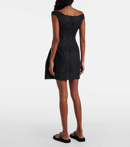 Faithfull Olmeto off-shoulder linen minidress