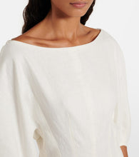 Faithfull Puff-sleeve linen minidress