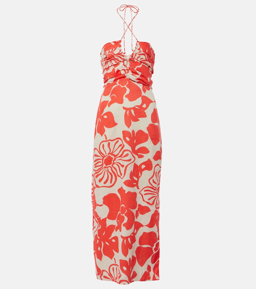Faithfull Tortugas floral linen maxi dress. Faithfull Tortugas 花卉亚麻超长连衣裙