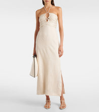 Faithfull Tortugas halterneck linen midi dress