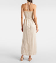 Faithfull Tortugas halterneck linen midi dress