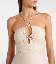 Faithfull Tortugas halterneck linen midi dress