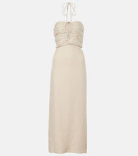 Faithfull Tortugas halterneck linen midi dress. Faithfull Tortugas 露背亚麻中长连衣裙
