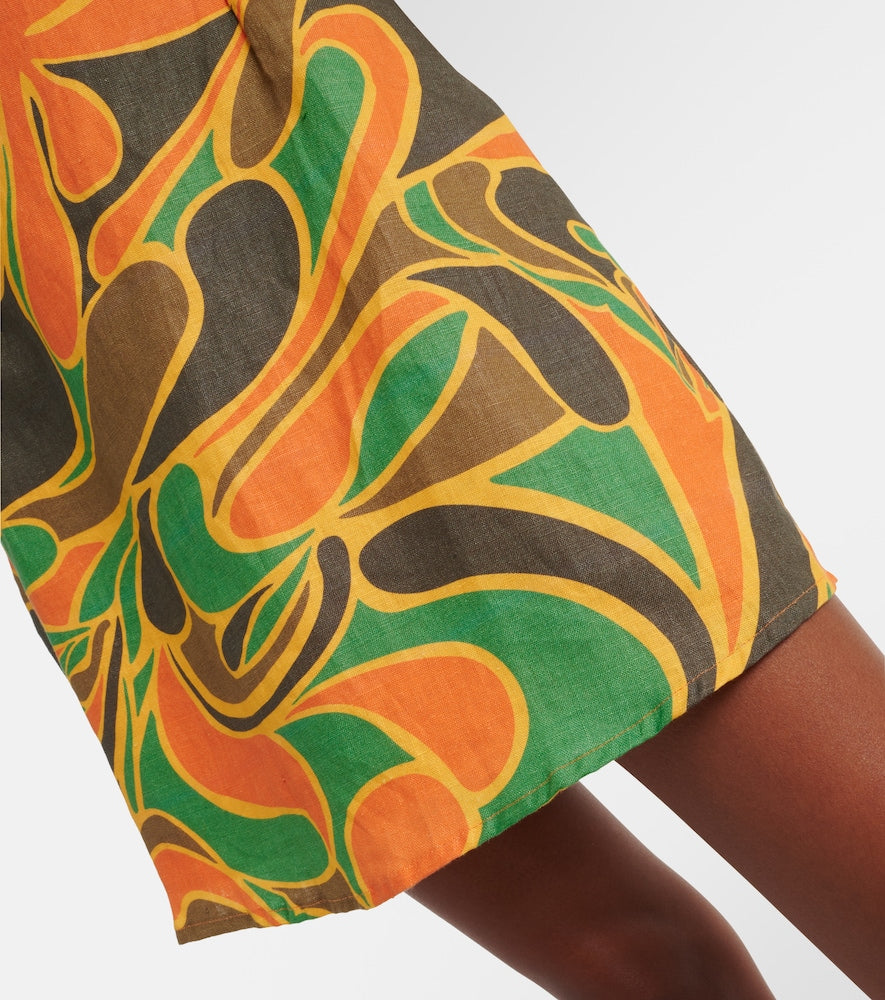 Faithfull Ysla printed linen minidress