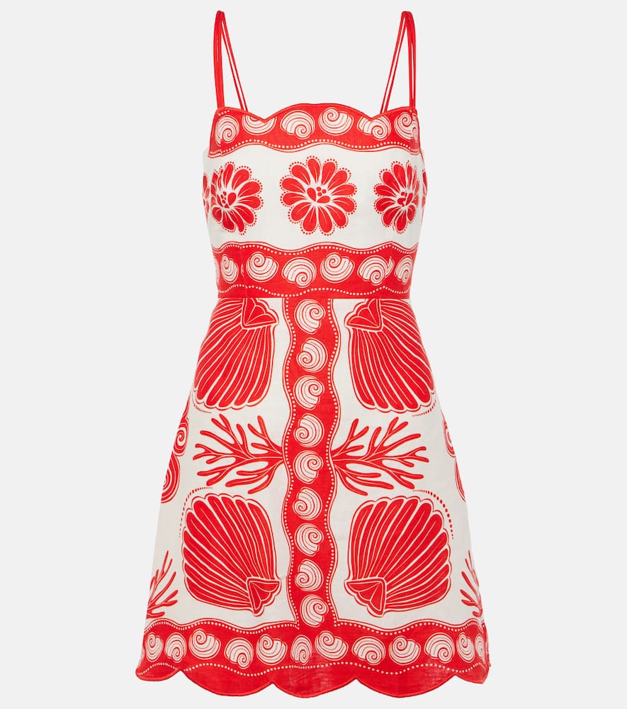 Farm Rio Ainika Shell linen minidress