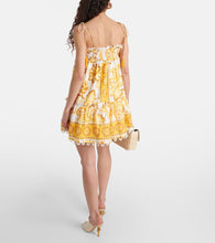 Farm Rio Aura shirred floral cotton minidress
