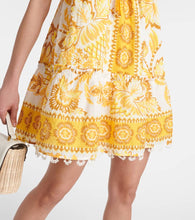 Farm Rio Aura shirred floral cotton minidress