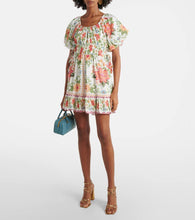 Farm Rio Bloom Garden cotton-blend minidress
