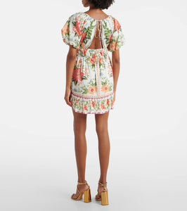 Farm Rio Bloom Garden cotton-blend minidress