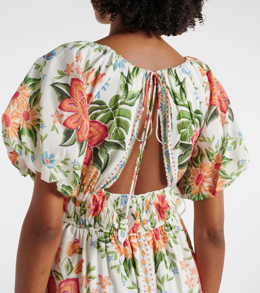Farm Rio Bloom Garden cotton-blend minidress