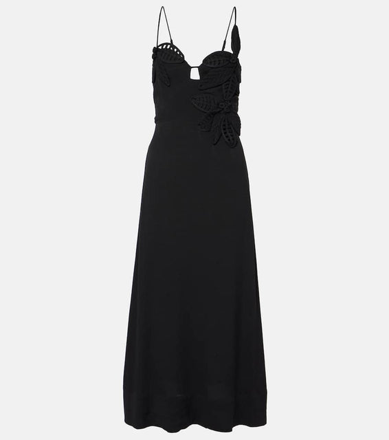 Farm Rio Lace-trimmed maxi dress