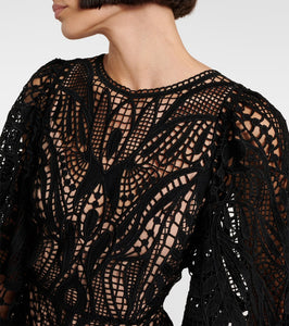 Farm Rio Nature guipure lace maxi dress