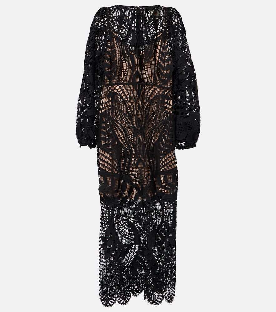Farm Rio Nature guipure lace maxi dress